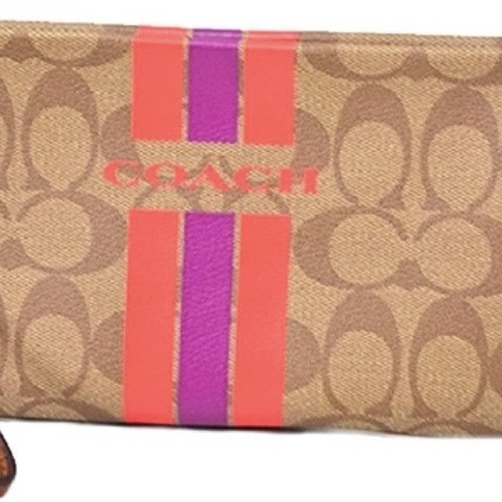 COACH F66463 COACH VARSITY STRIPE LARGE WRISTLET IN SIGNATURE